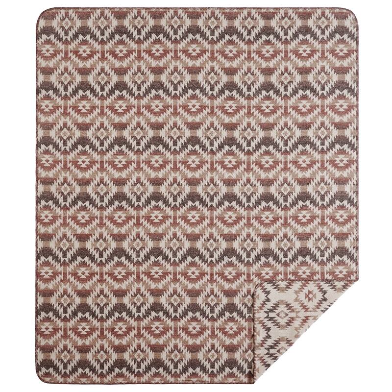 Paseo Road by HiEnd Accents Mesa Wool Blend Southwestern Aztec Blanket Set, 3PC