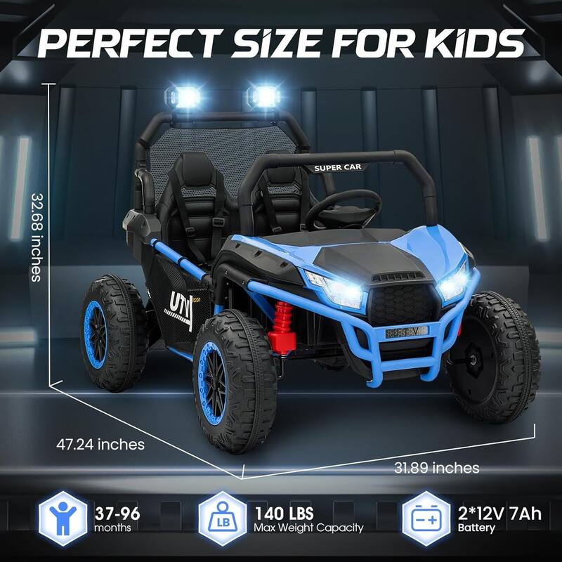 24V 2-Seater Kids UTV Ride-On Car Toy with Parent Remote Control for Kids Best Gifts