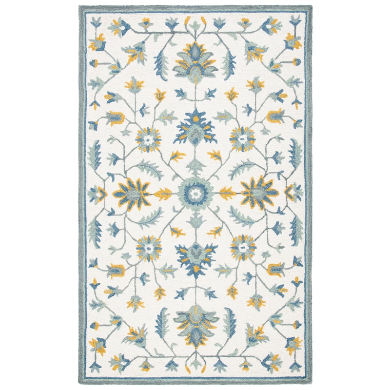 SAFAVIEH Handmade Metro Vasatha French Country Wool Rug - 8' x 10' - Ivory/Blue