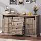 preview thumbnail 25 of 32, Farmhouse Sideboard Buffet Cabinet with Storage-Sliding Barn Doors and 4 Drawers