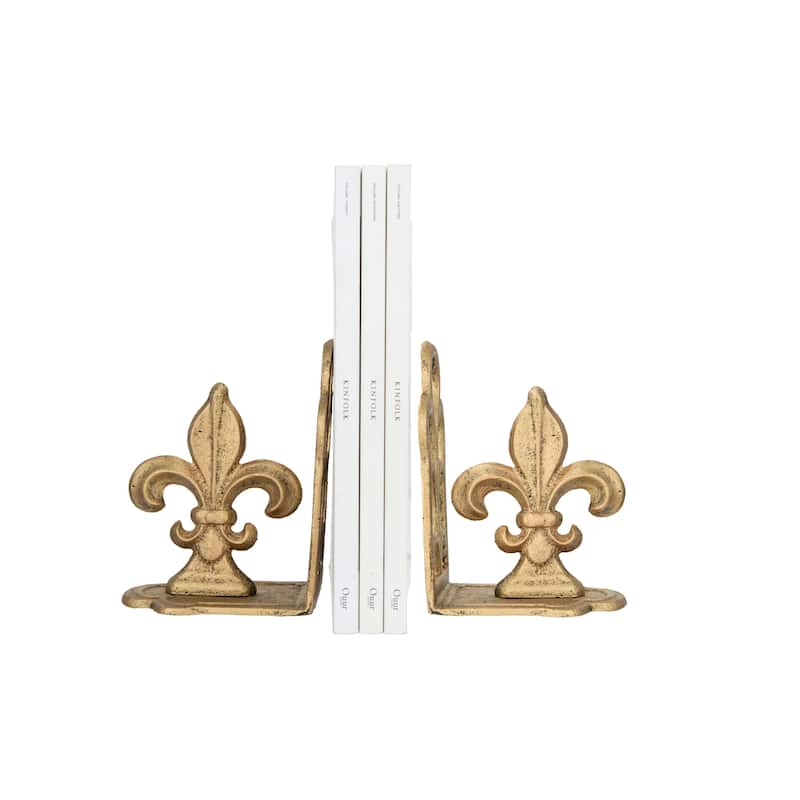 Decorative Fleur de Lis Bookends, Set of 2