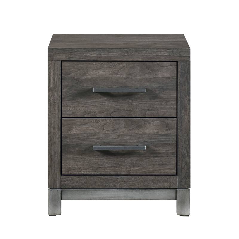 1pc Beautiful Nightstand with 2 Drawers - Brown Mix