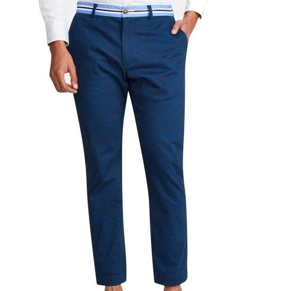 Tallia Mens Pants Blue Size 38x29 Paisley Slim Straight Chino Stretch. Opens flyout.