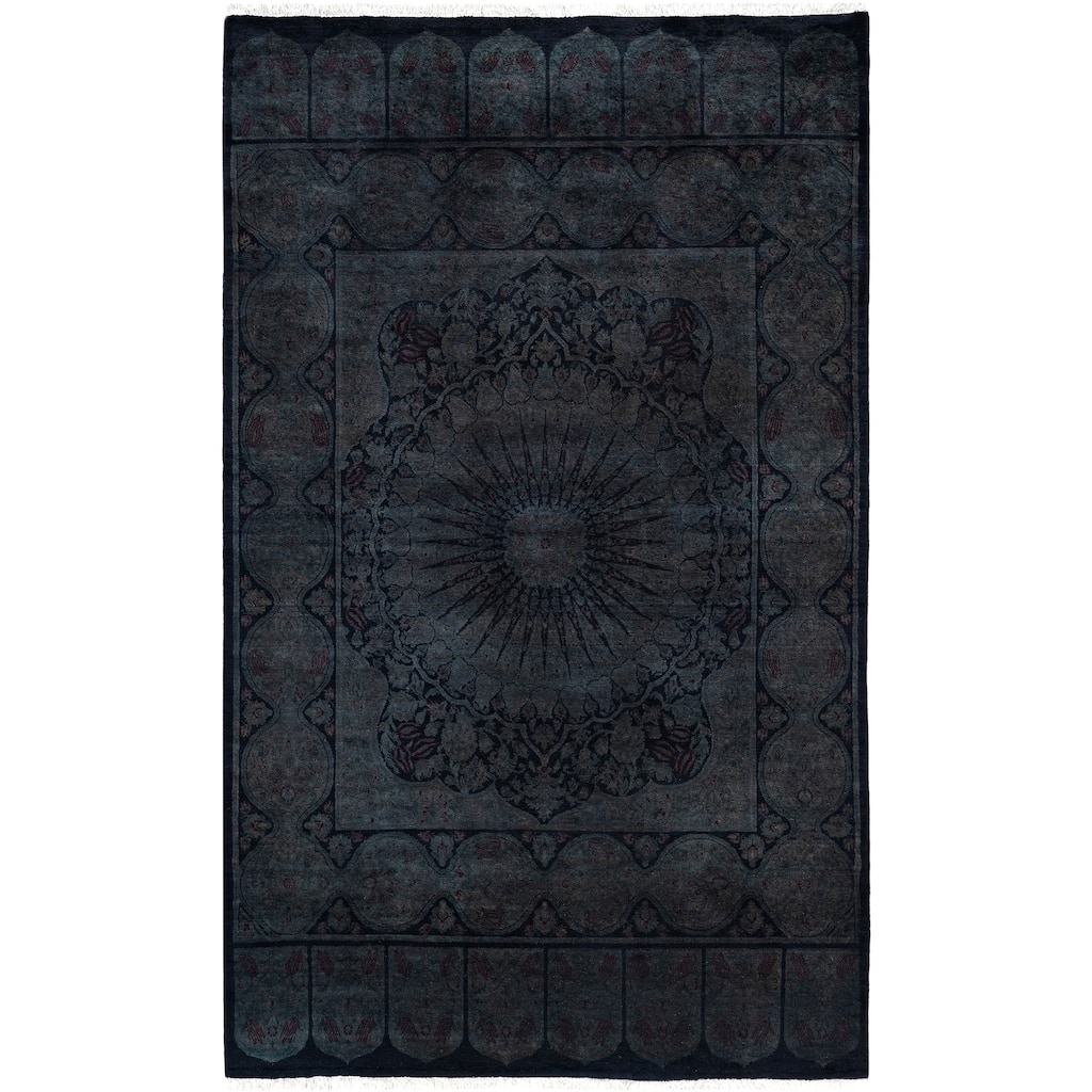 Overdyed One-of-a-Kind Hand-Knotted Area Rug - Black - 4' 5" x 7' 2"