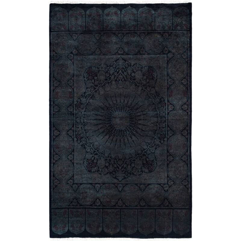 Overdyed One-of-a-Kind Hand-Knotted Area Rug - Black - 4' 5" x 7' 2"