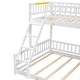 preview thumbnail 12 of 22, Solid Wood Bunk Bed with Ladder and Fence Guardrails, Twin XL over Queen Size Floor Bunk Bedframe with Slats Support
