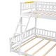 preview thumbnail 24 of 22, Twin XL over Queen Bunk Bed with Ladder and Guardrails, Convertible Bunk Bed Frame, Floor Bunk Bed with Slats Support