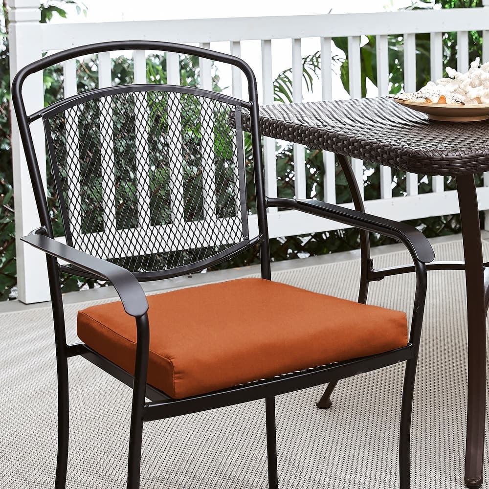 Sorra Home Sunbrella 18 in Square Outdoor Tapered Chair Cushion - 0