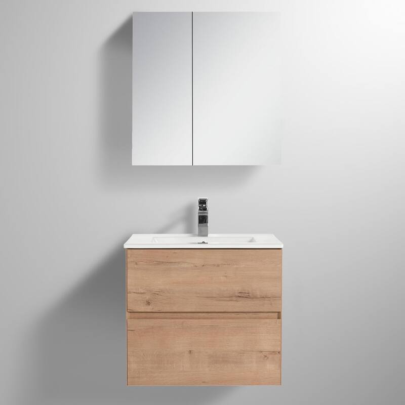 Blossom All Wood Wall Mounted Floating Bathroom Vanity with Sink