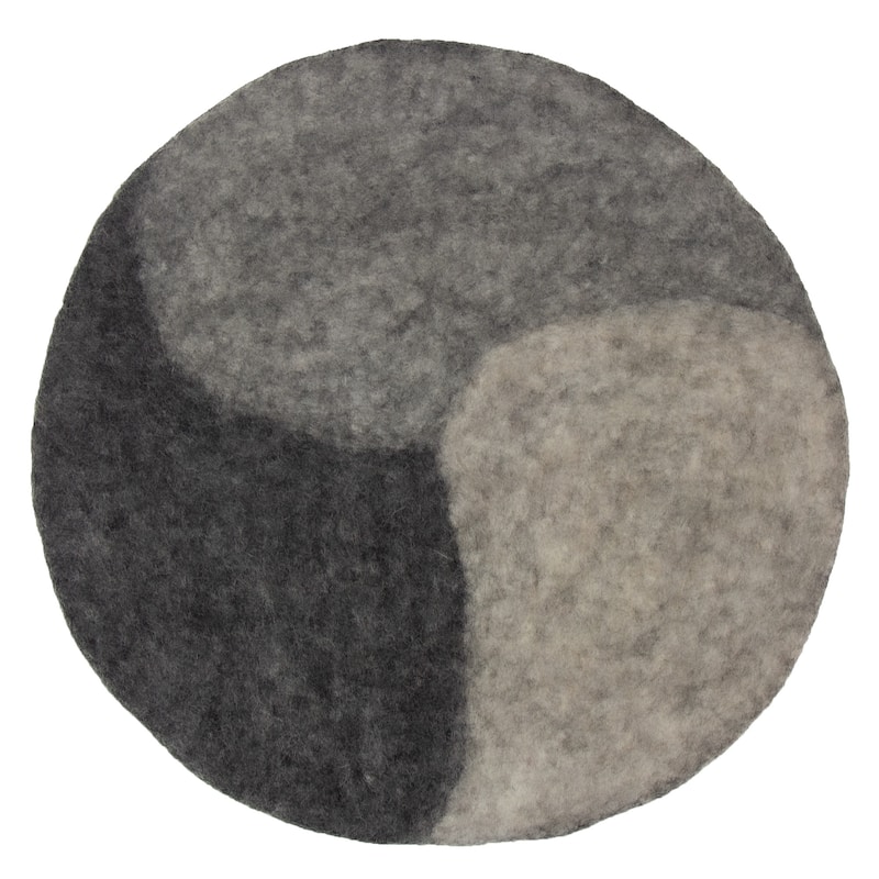 Handmade Felt Paisley Placemat Chargers, Set of 4 - Cobblestone - Set of 4