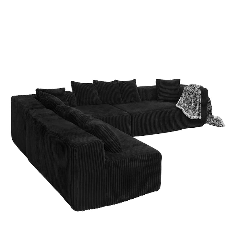 Modular U-Shaped Sectional Sofa 4-Seater Chaise Lounge with Reversible Design for Living Room Bedroom