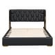 preview thumbnail 17 of 26, Contemporary Full Upholstered Platform Bed with PU Cover and Wooden Slats