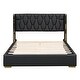 preview thumbnail 3 of 49, Upholstered Full Size Platform Bed with PU Leather and Wooden Slats