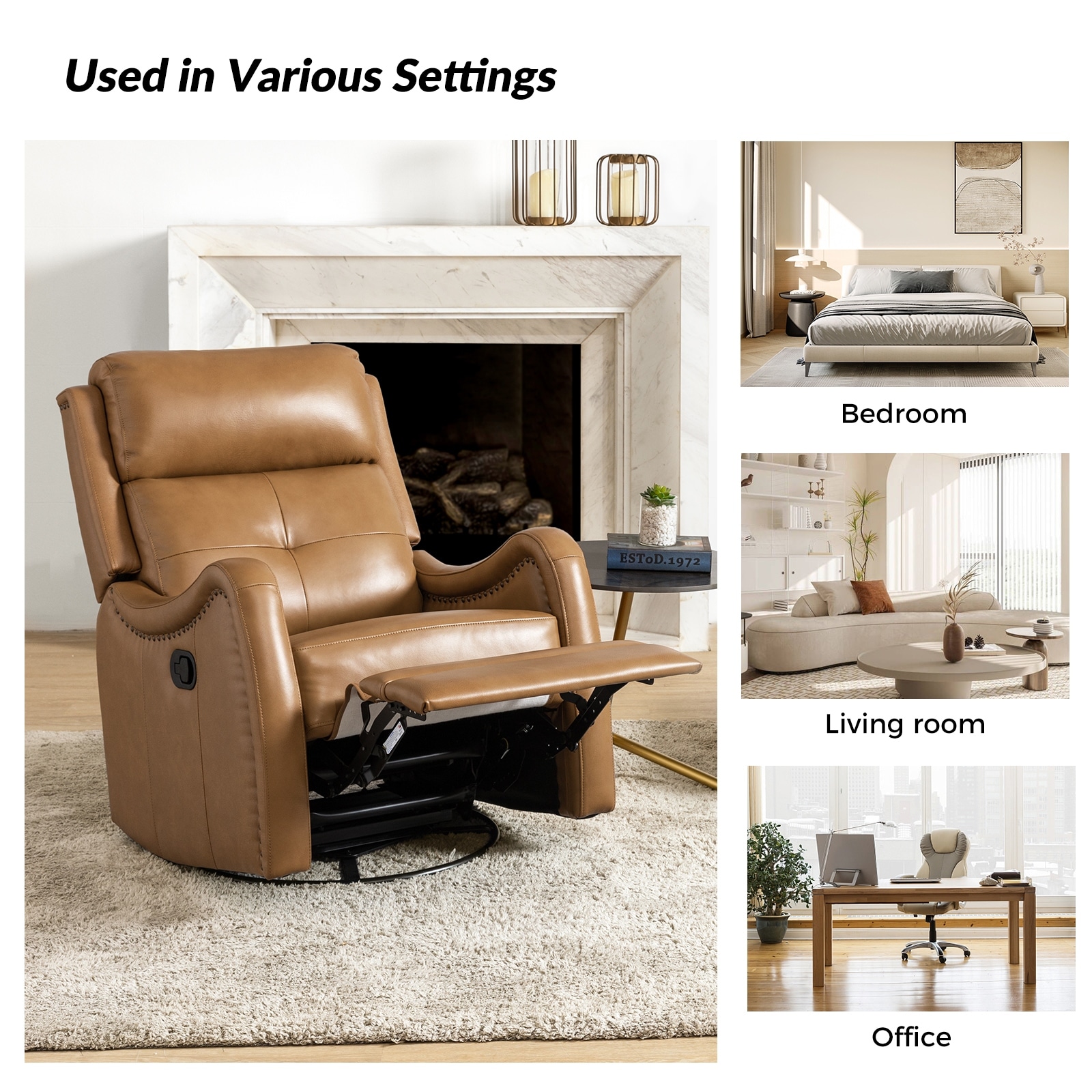 Genuine Leather Recliner Swivel Rocker Recliners Leather Recliner