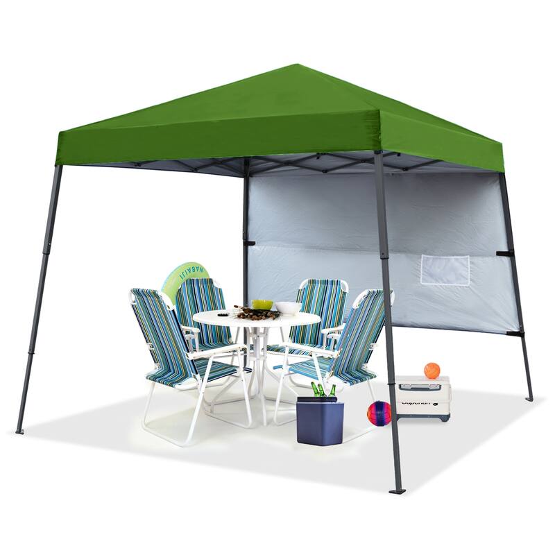 ABCCANOPY Stable Pop up Outdoor Canopy Tent with Sun Wall - 10ftx10ft - Green