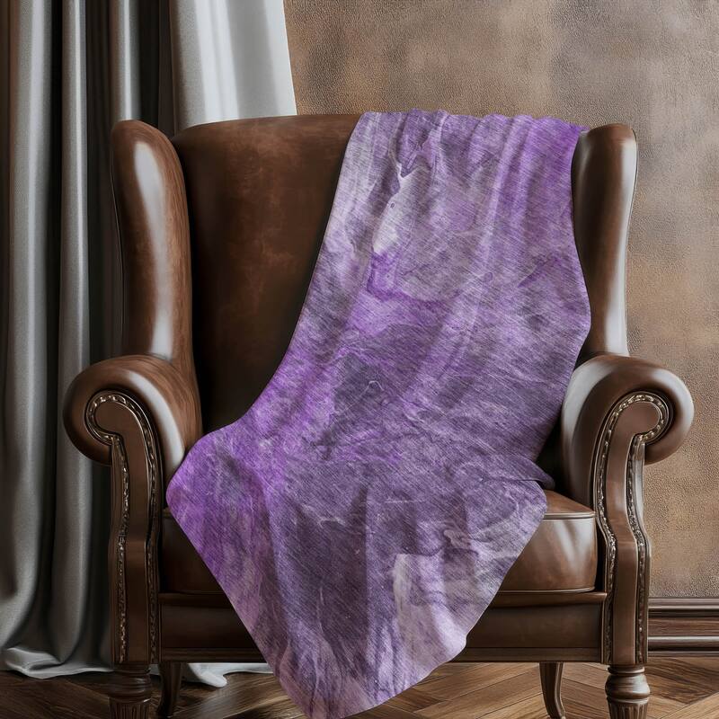 Premium Machine Washable Abstract Watercolor Sherpa Throw Blanket