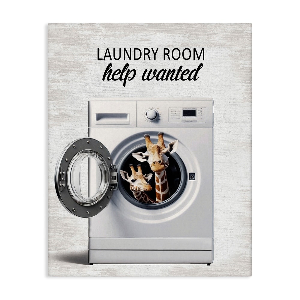 Stupell Laundry Room Help Wanted Canvas Wall Art Design By Lettered and Lined
