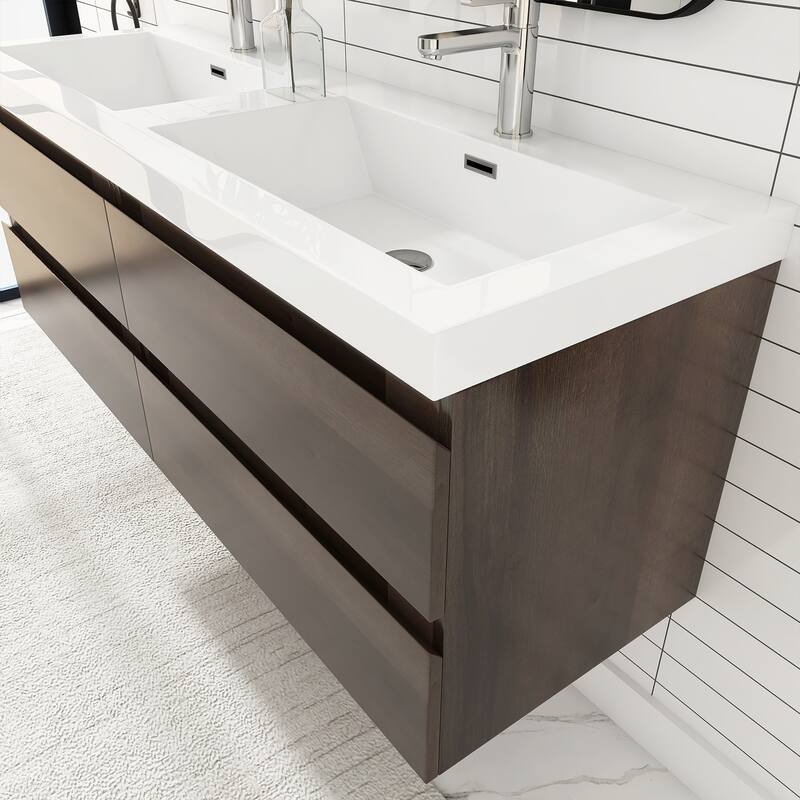 Floating Bathroom Vanity with two Resin Top