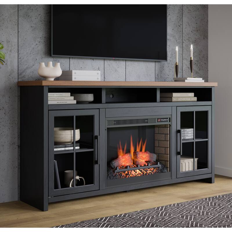 Bridgevine Home 74 inch Fireplace TV Stand Console for TVs up to 85 inches
