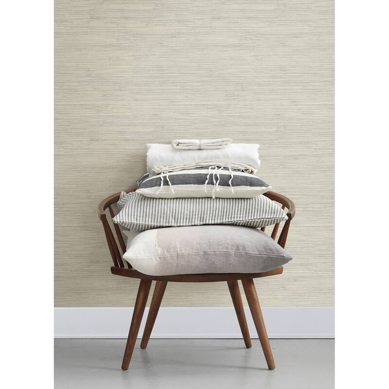 Chesapeake Grassweave Light Grey Imitation Grasscloth Wallpaper