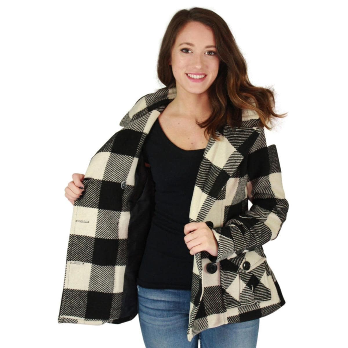 Shop Urban Republic Womens Juniors Pea Coat Double Breasted Winter