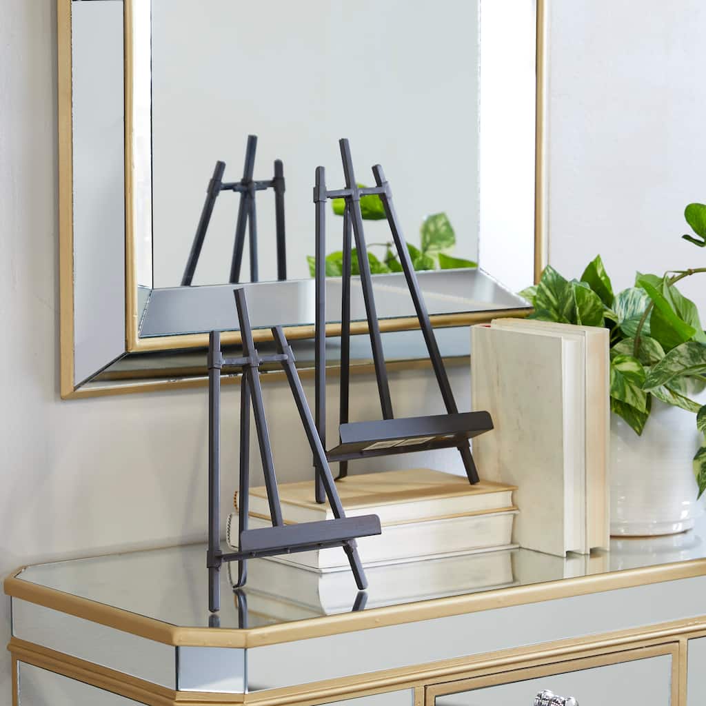 Black Metal Tabletop Display Easel with Foldable Stand (Set of 2) - S/2 13", 11"H
