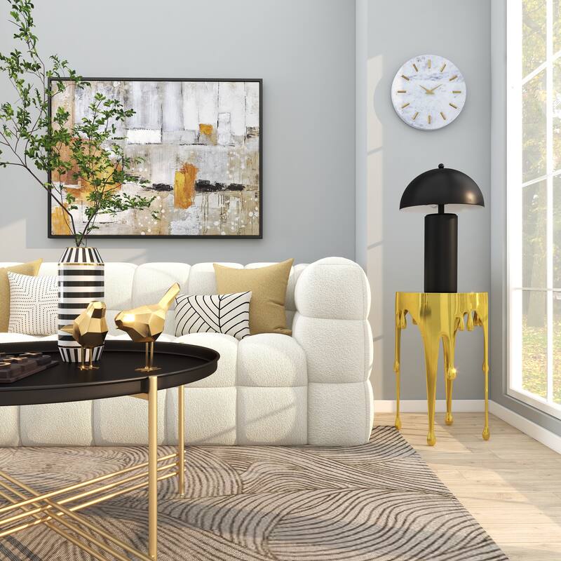 Aluminum Metal Accent, Console, and Coffee Table Collection with Drip Melting Design and Smoke Shaded Glass Top Multiple Colors