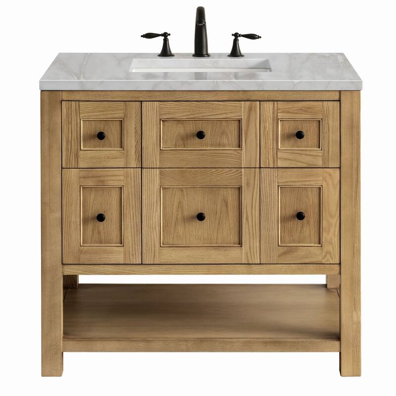 James Martin Vanities 330-V36-3VSL Breckenridge 36" Free Standing - Light Natural Oak - Oak Finish