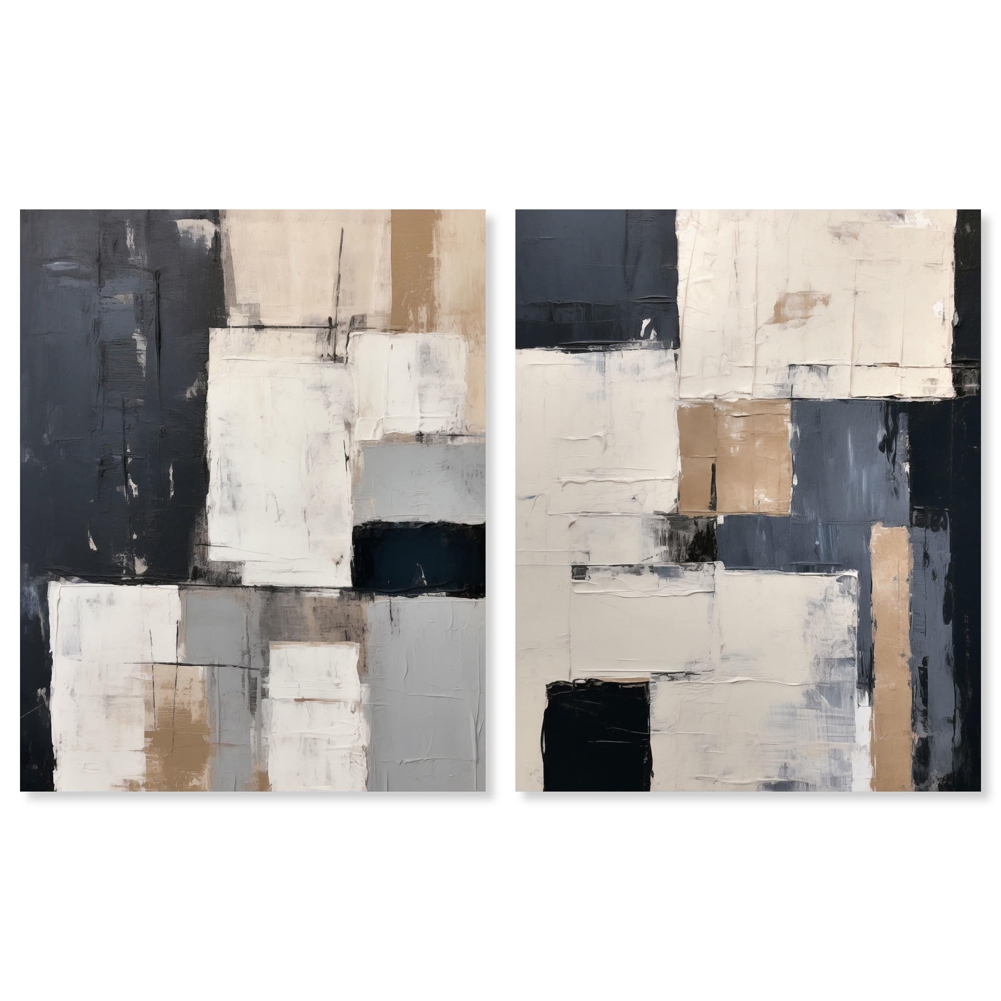 Charcoal Set Canvas Set of 2 by Art Remedy, Gallery Wrapped