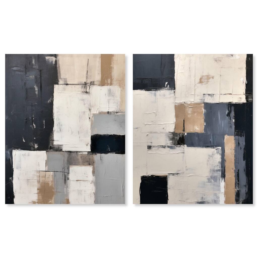 Charcoal Set Canvas Set of 2 by Art Remedy, Gallery Wrapped
