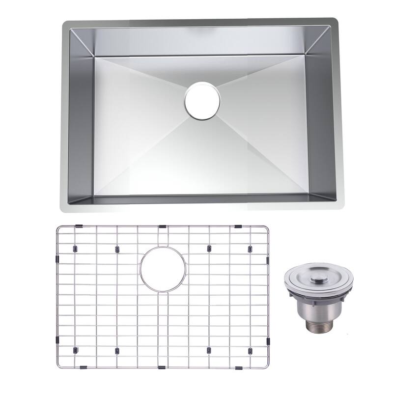 Topcraft Undermount Stainless Steel Sink Kitchen with Drain and Grid - 26*18 - 26*18