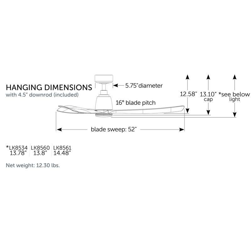 Kute - 52 inch Indoor/Outdoor Ceiling Fan with Weathered Wood Blades - Matte Greige