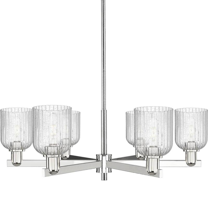 Innovations Lighting 716-6CR-11-35 Bridal Veil Chandelier Bridal Veil - Polished Nickel / Seedy