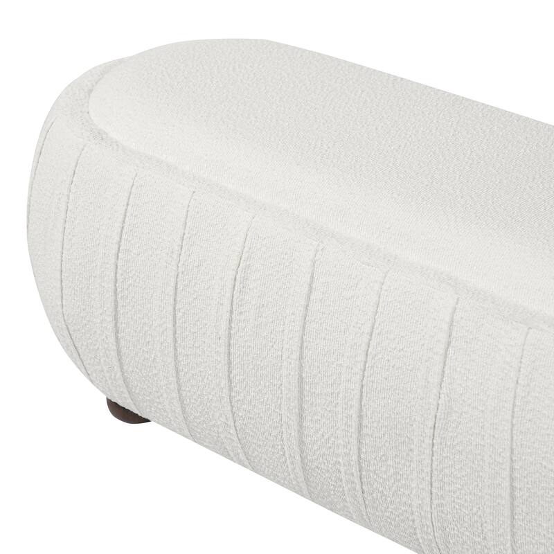 Christopher Knight Home - Curve Modern Upholstered Wooden Ottoman with Oval Design
