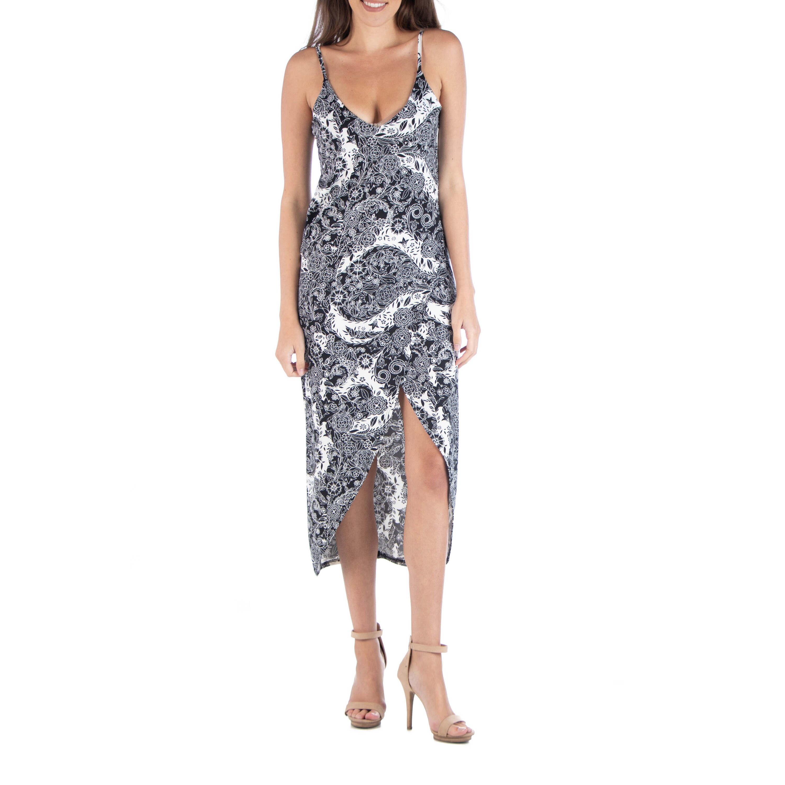 black and white paisley dress