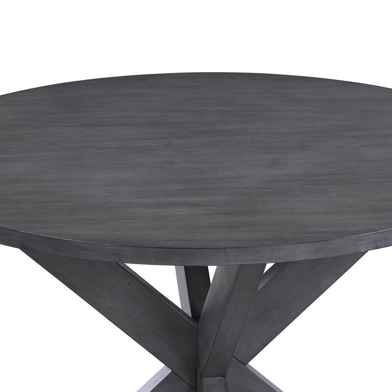 Lake Charles 5-Piece X-Base 42" Diameter Round Table Wood Dining Sets