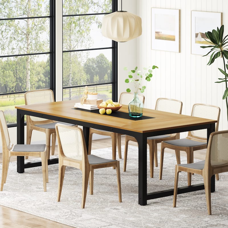 78.74 Inches Modern Dining Table for 8-10, Rectangular Kitchen Table - 78.7"W x 39.4"D