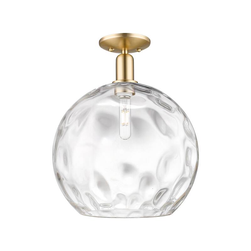 Innovations Lighting Endless Possibilities Arcadia - Athens Water Glass - 1 Light 13" Semi-Flush Mount - Champagne Bronze