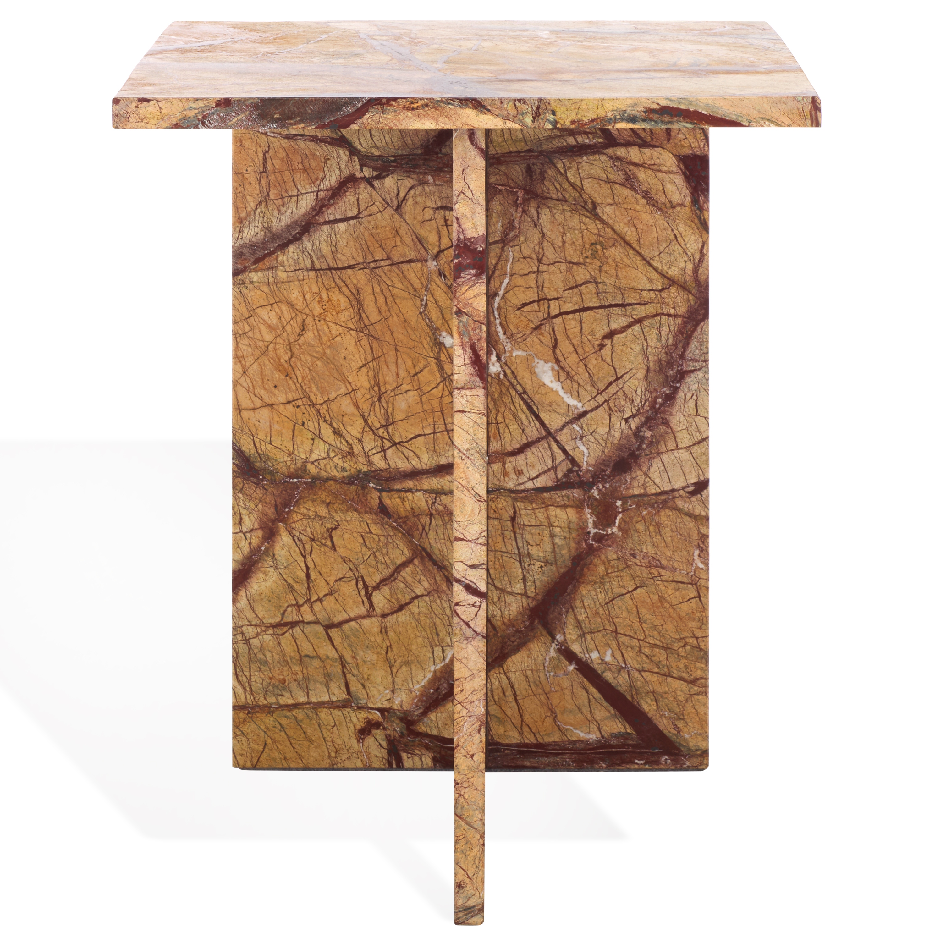 SAFAVIEH Couture Adriano 2 Leg Marble Accent Table - 18"W x 18"D x 22"H