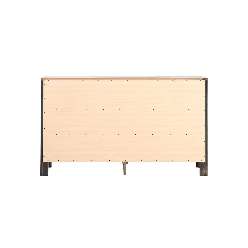 6-Drawer Black Double Dresser with Wide Storage, Sleek Modern Look, and Smooth Glide Drawers for Organized Spaces