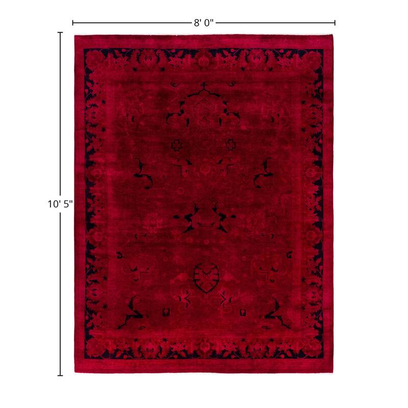 Overdyed One-of-a-Kind Hand-Knotted Area Rug - Pink - 8' 0" x 10' 5"