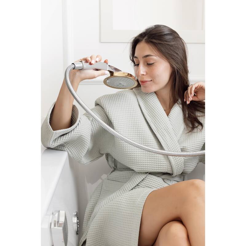 Salbakos Home1961 Lightweight Cotton Waffle Robe – Unisex Spa Bathrobe