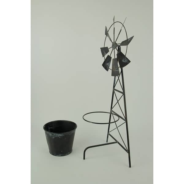 Shop Distressed Metal Farmhouse Garden Windmill Trellis Planter