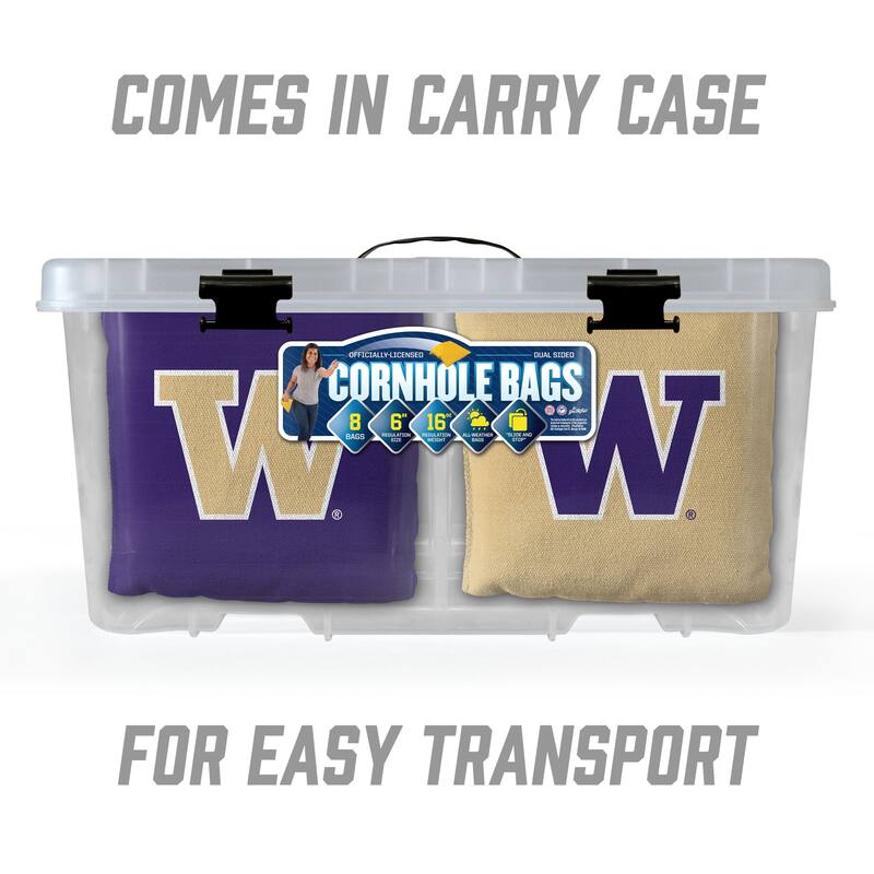Washington Huskies NCAA Dual Sided Pro Stop & Slide Cornhole Bags