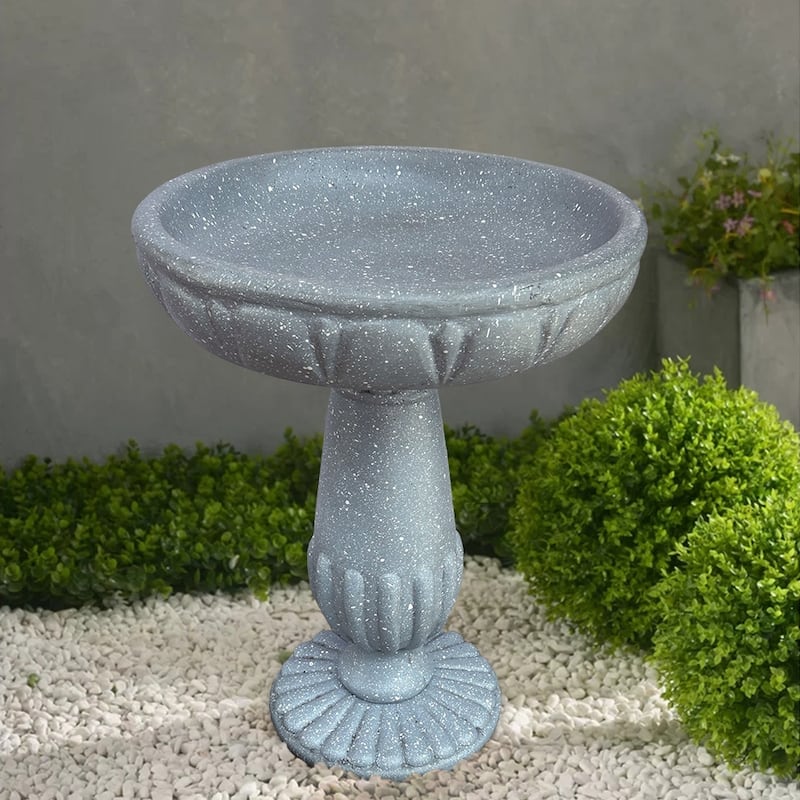 21.2In H Glass Fiber Reinforced Concrete Construction Garden Bird Bath