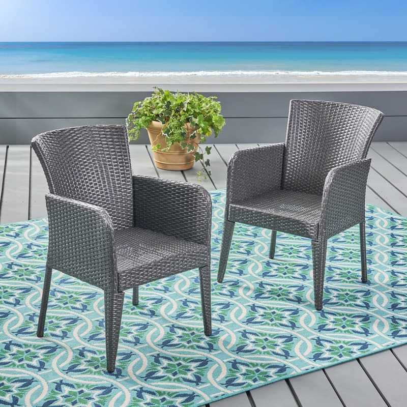 Modern Wicker Dining Chairs set of 2