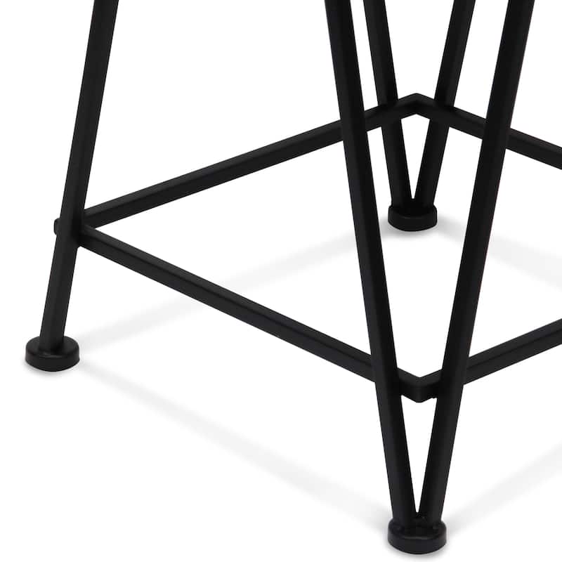 Aeriva Set of 2 Square Metal Modern Tables With Mirror Top