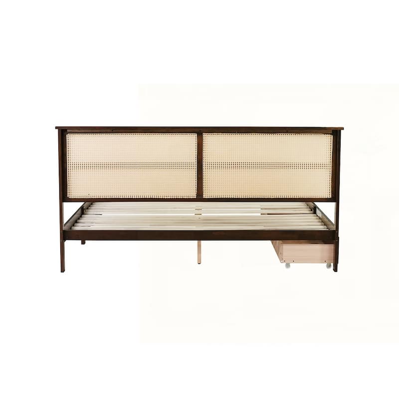 Rubber Wood Bed with Enhanced Support Salts and Feet