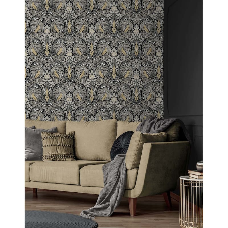 NextWall Bird Ogee Peel and Stick Wallpaper