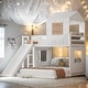 preview thumbnail 17 of 47, Friendly Design Twin over Full Bunk Bed, Loft Bed with Playhous White